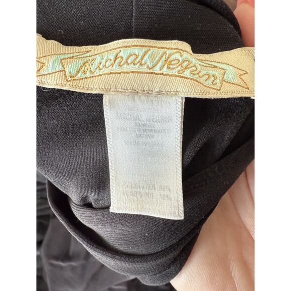 Vintage Michal Negrin Black Flowy Strapless Romper Playsuit Lagenlook Harem XS - Picture 10 of 14